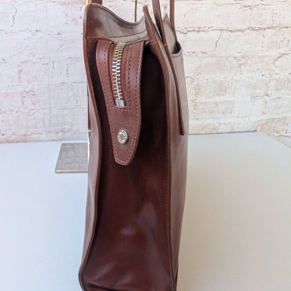 Monsac Rich Brown Leather Shoulder Bag - Picture 7 of 15